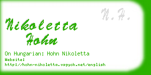 nikoletta hohn business card